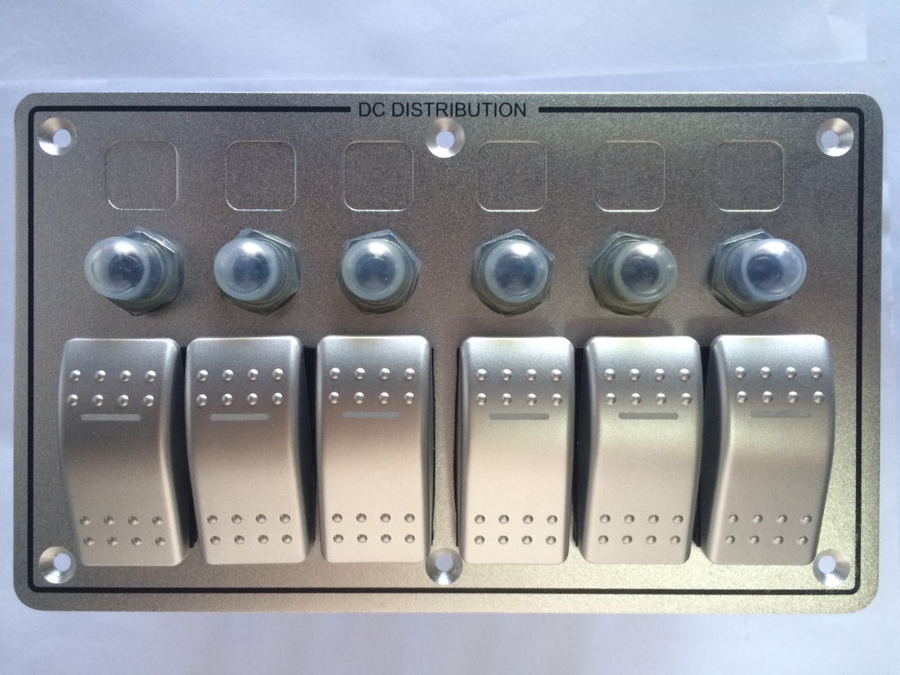 12V 24V 6 Gang Excellent Quality with Circuit Breakers Aluminum LED Rocker Switch