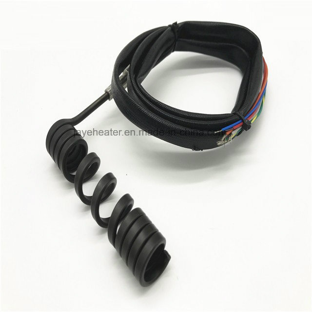 Hot Runner Resistance Coil Heater with Black Silicone Sleeve Cable