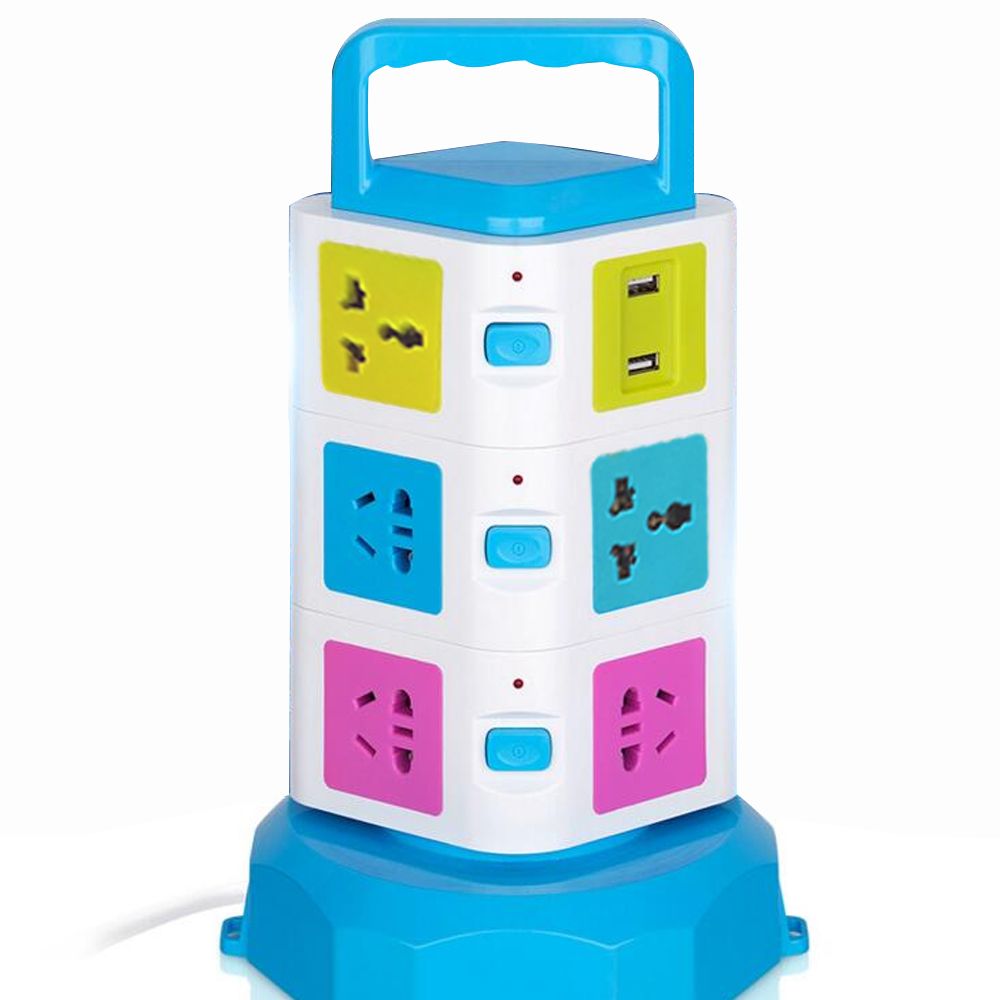 Three Layer Multiple Extension Socket with USB