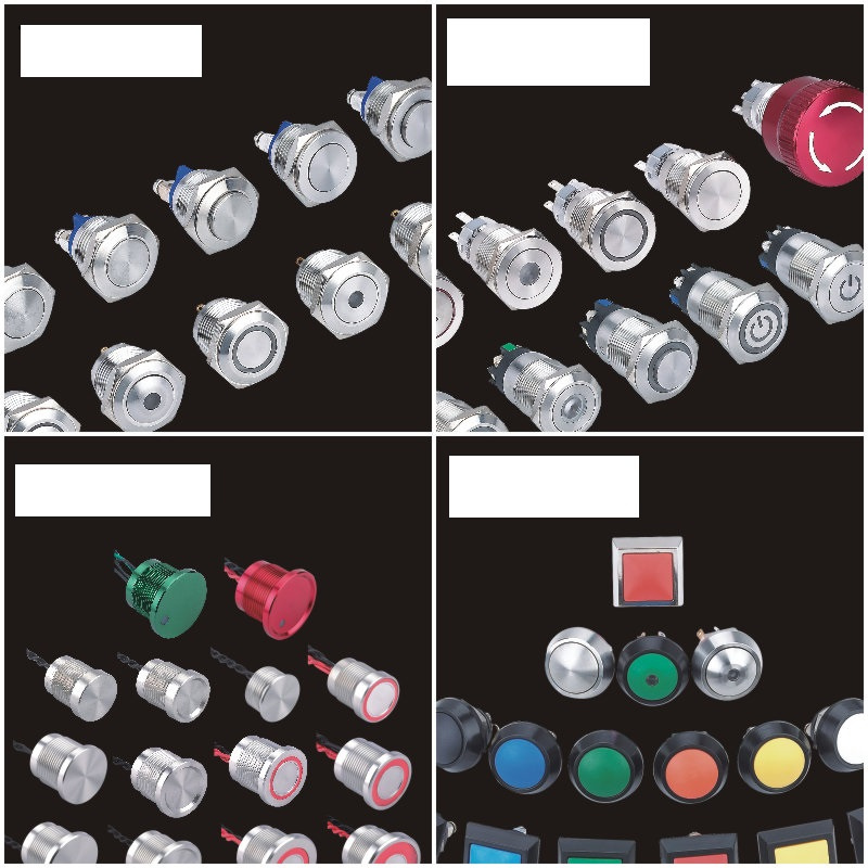 6mm Power Symbol Illuminated Stainless Steel Push Button Switch