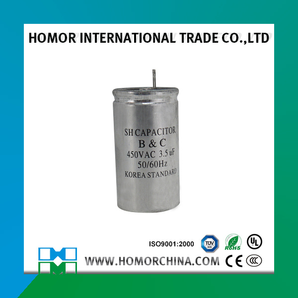 3.5UF 350V Fan Capacitor Al Can, Soldering Terminal