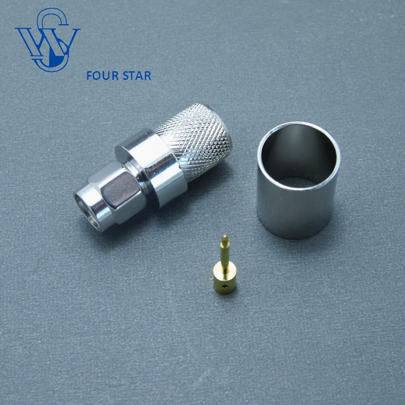 Male Plug Crimp RF Coaxial SMA Connector for LMR400 Cable