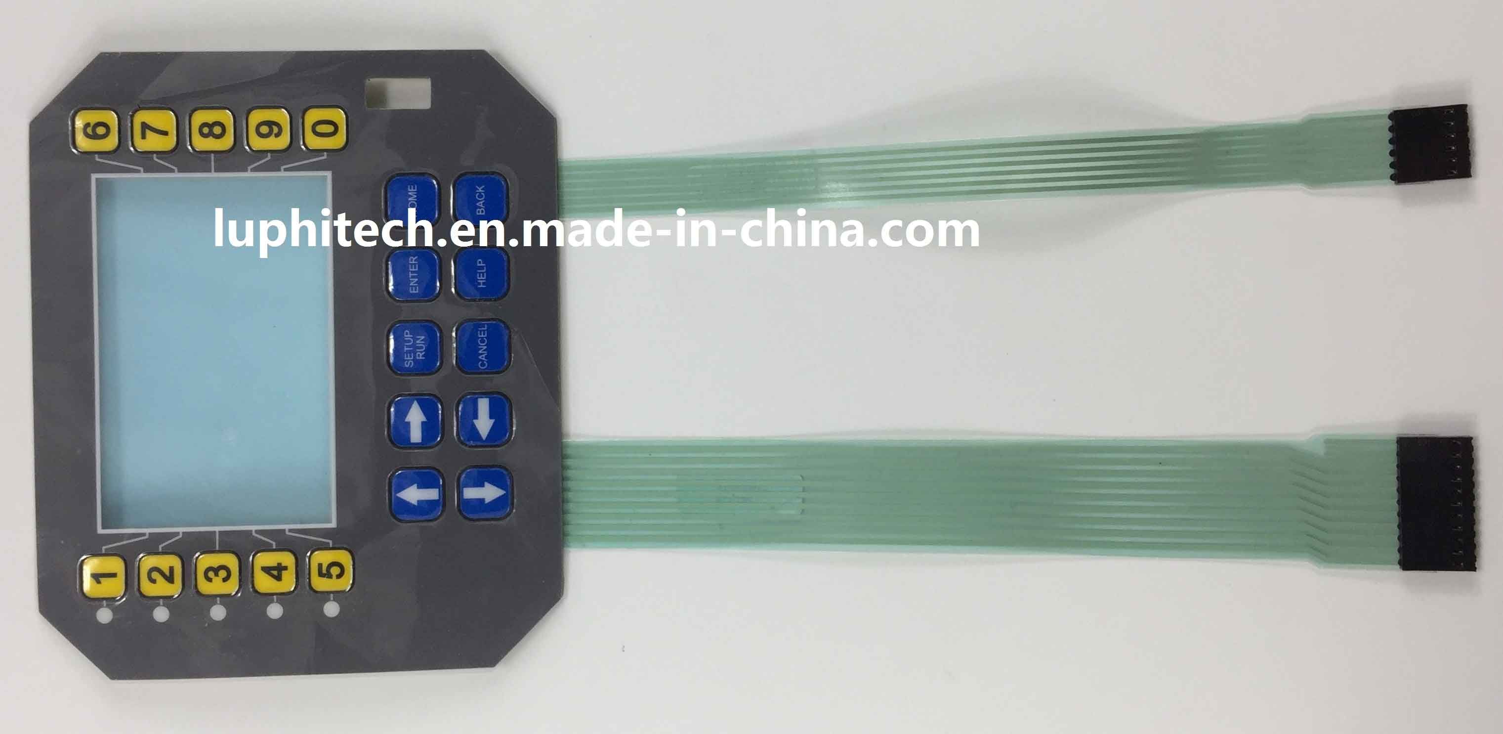 Typical 6 Layers Matrix Tactile Membrane Switch with LCD Window