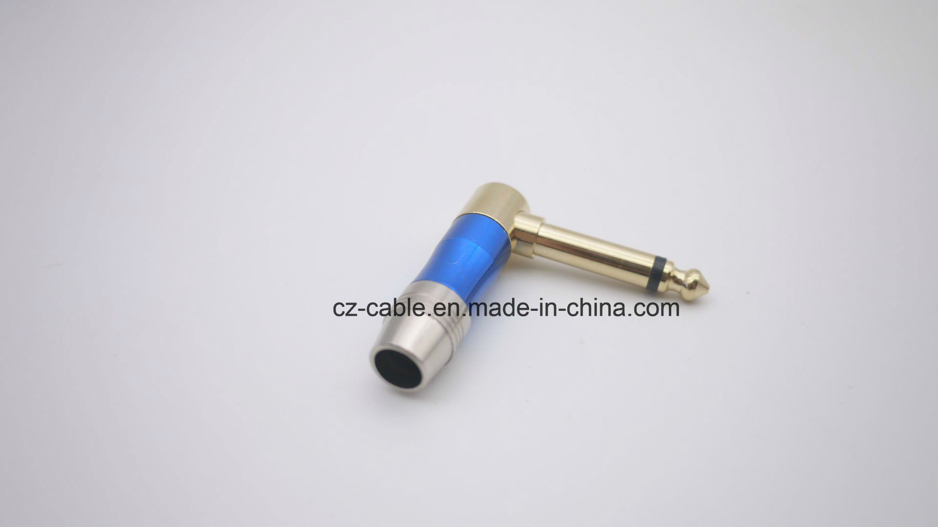 6.35mm AV/TV Microphone Plug, Right Angle with Gold Plated