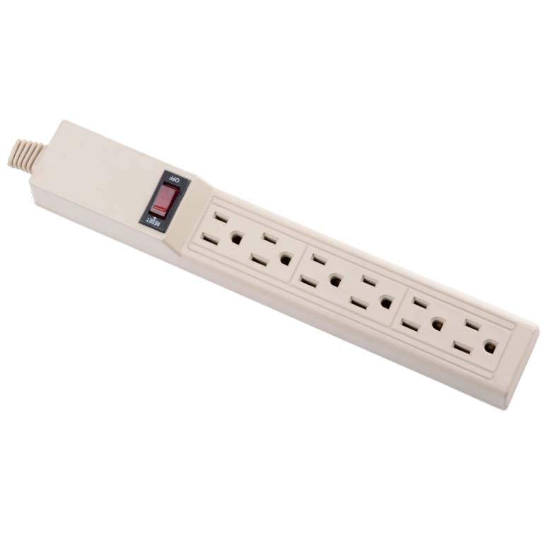 6 Outlets Surge Protector Power Strip, Power Cord--90J