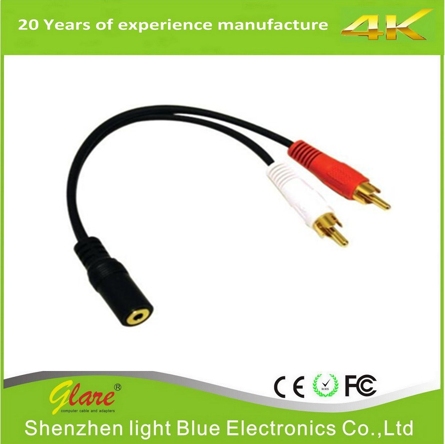 3.5mm Stereo Plug to 2RCA Y Splitter Audio AV Cable