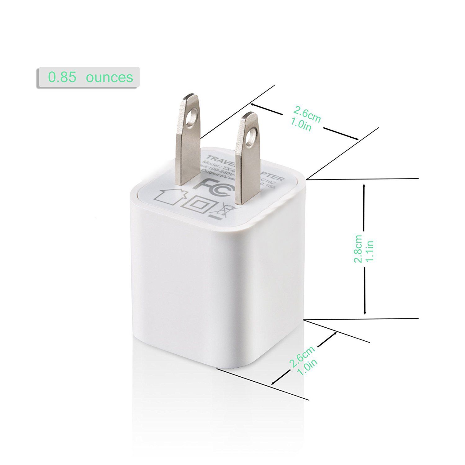 A1385 Cube 5V 1000mAh USB Wall Charger for iPhone6s iPhone5S iPhone6 Plus