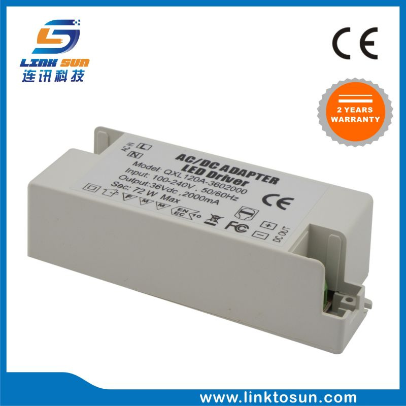Constant Voltage 72W 36V 2A Waterproof LED Driver