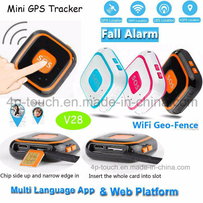 Sos Button GPS Personal Tracker with Fall Down Alarm V28