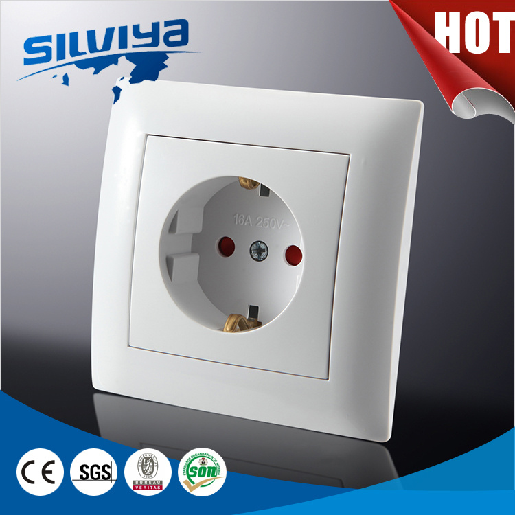 Schuko 1 Gang 2 Pin Wall Socket with Child Protection