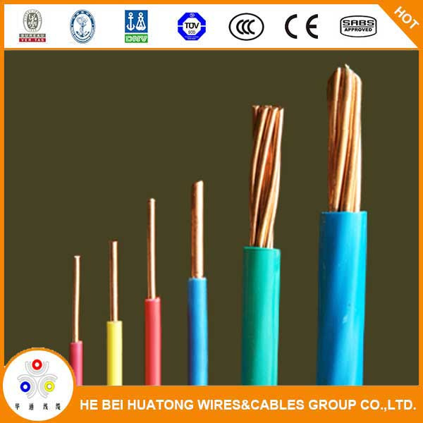 PVC Cover Copper Wire Thw/Tw AWG 14 12 10 8 6 Solid/Stranded Electrical Cable