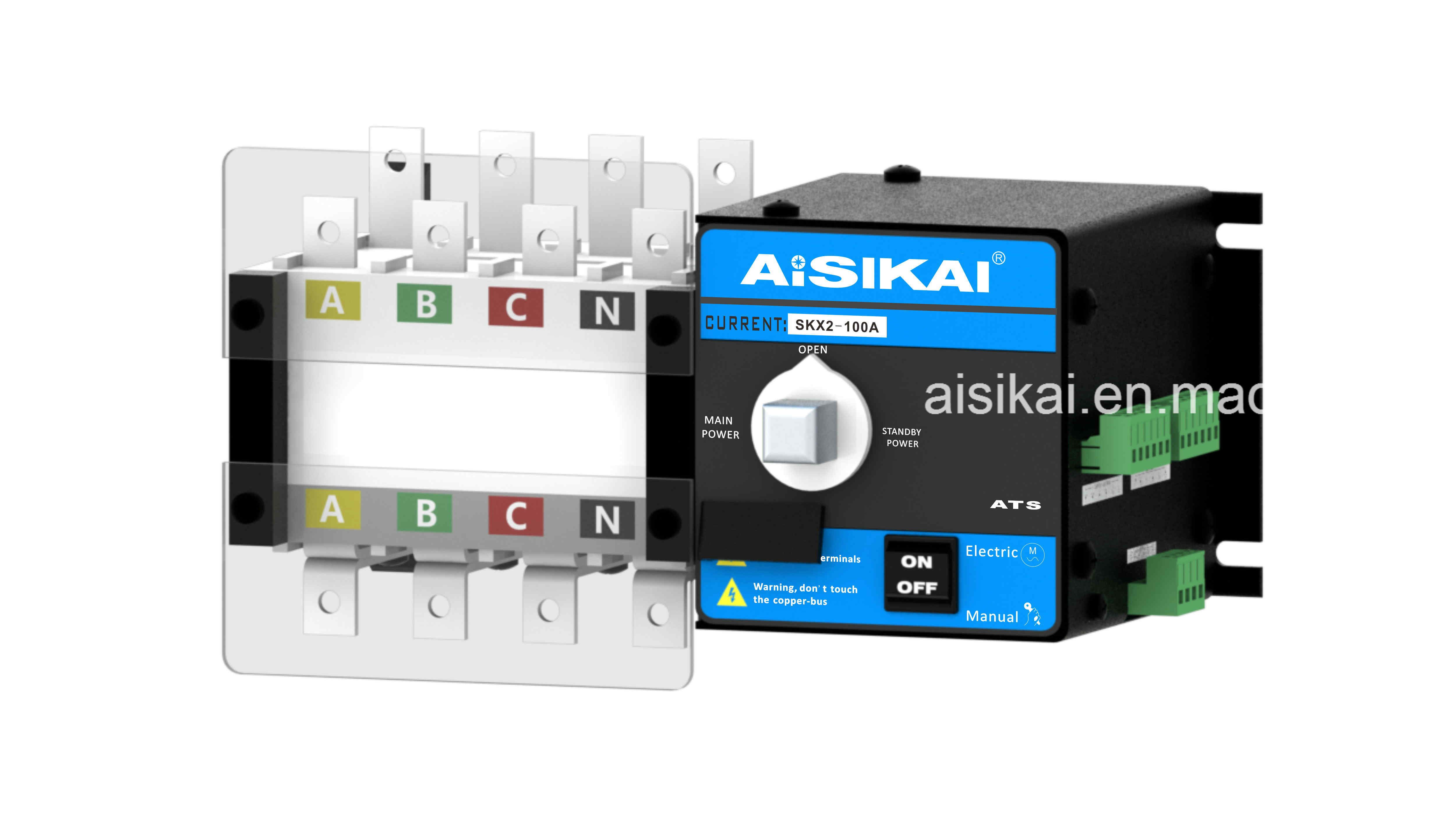 LED Light 3p/4p 200A AC400V Automatic Transfer Switch