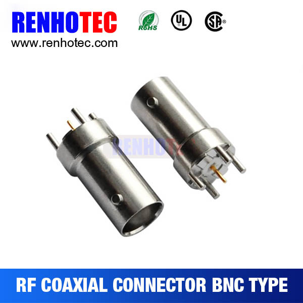 Straight Thru Hole BNC Female Connector for PCB Mount