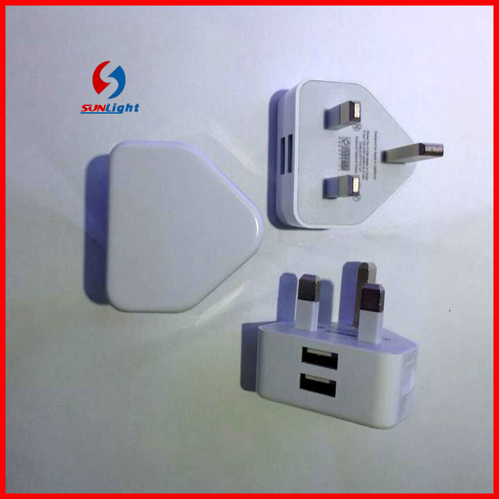 UK Plug 2 USB Charge for iPad /iPhone