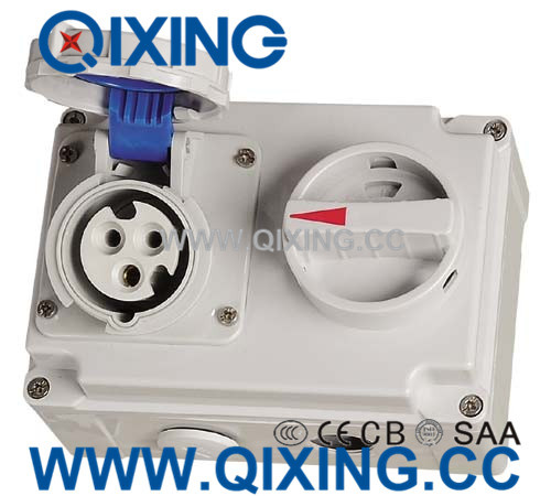 IP67 16A International Standard Socket with Switches and Mechanical Interlock