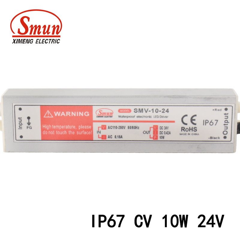 Smv-10-24 10W 24VDC 0.42 IP67 Waterproof Constant Voltage LED Driver