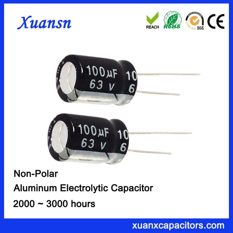 63V 100UF Non Polarized Capacitor Electrolytic