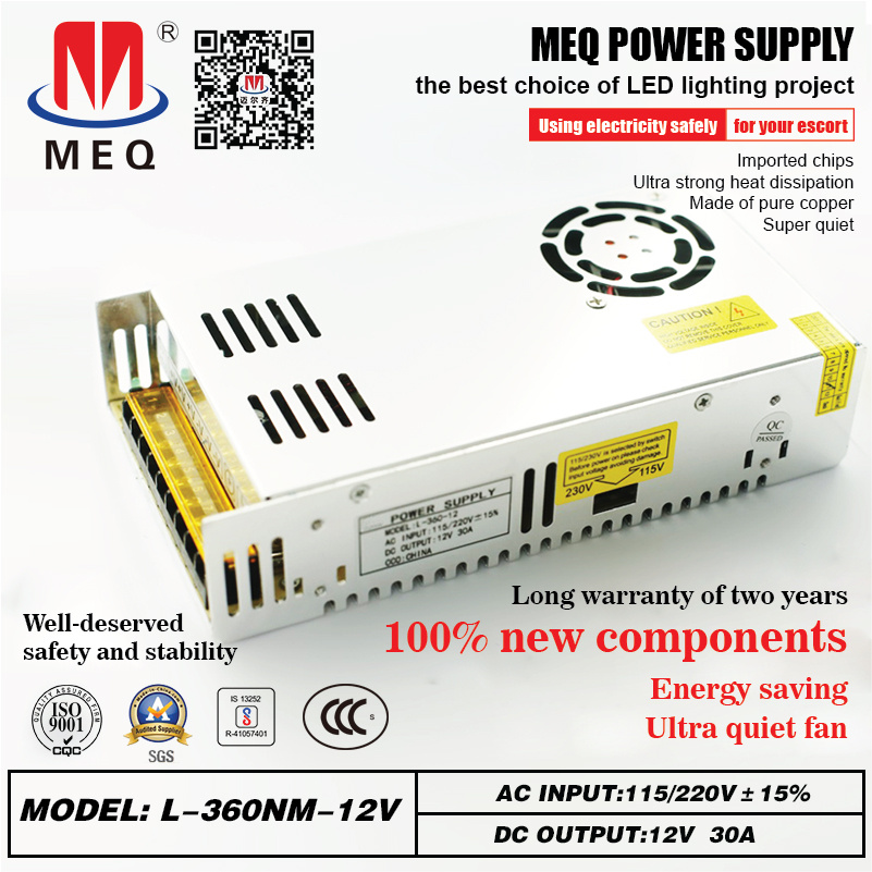 30A 12V 360W Customizable Switching Power Supply for Engineering Lighting SMPS