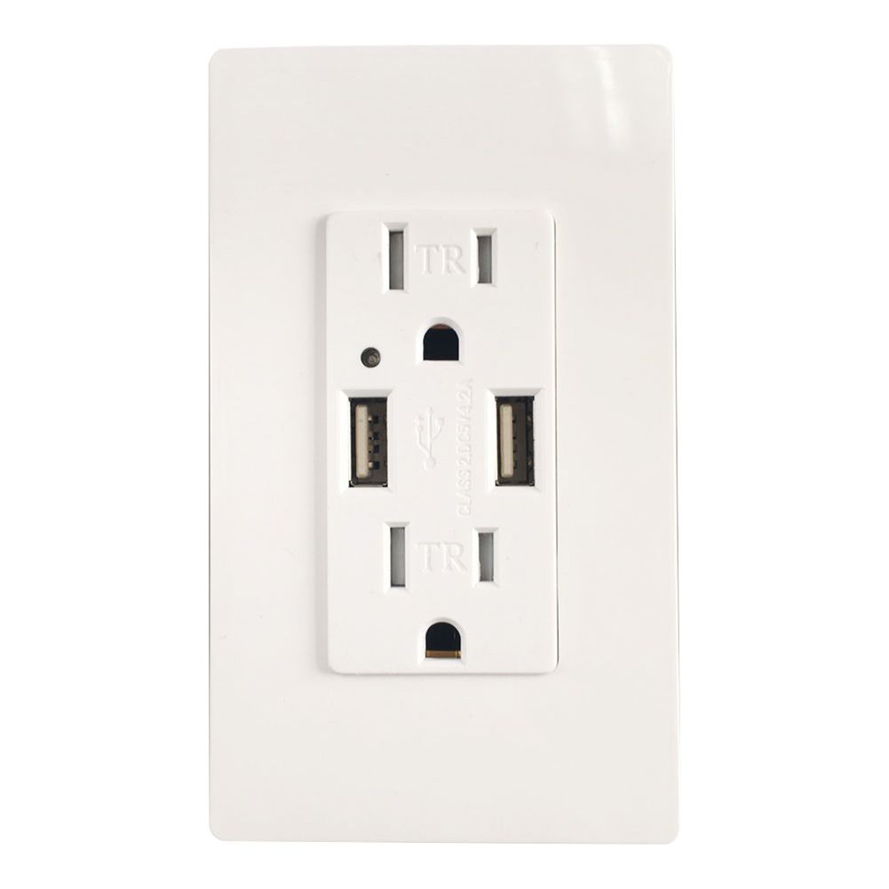 American 2 Ports USB Charging Wall Receptacle UL Listed
