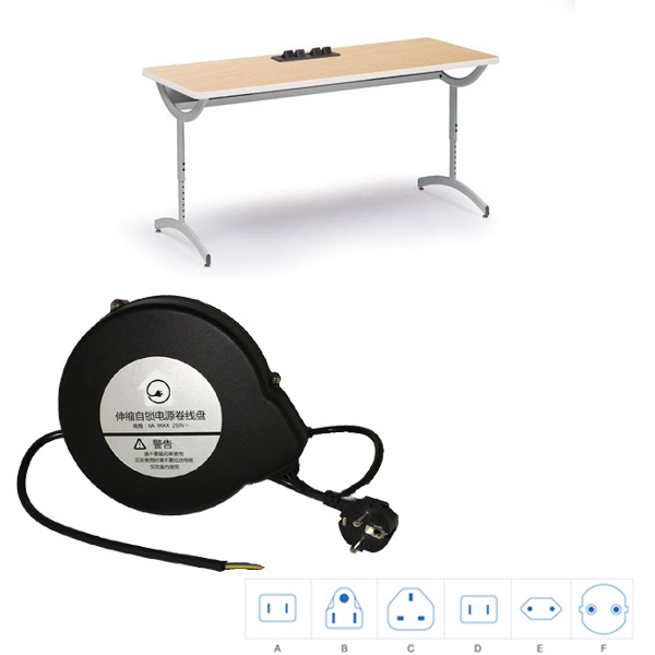 Sockets Retractable Cable Reel 220V