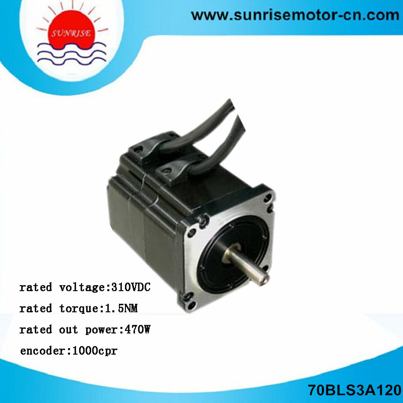 70bls3a120 310VDC 470W 3000rpm 1000CPR Brushless (BLDC) DC Servo Motor