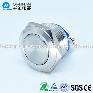 Qn19-A4 19mm Momentary Flat Head Screw Flat Screw Pin Momentary Push Button Switch
