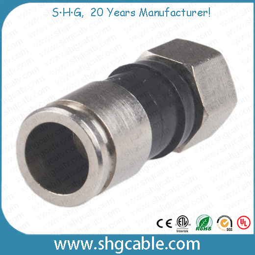 F Compression Connector for RF Coaxial Cable Rg59 RG6 Rg11 (F035)