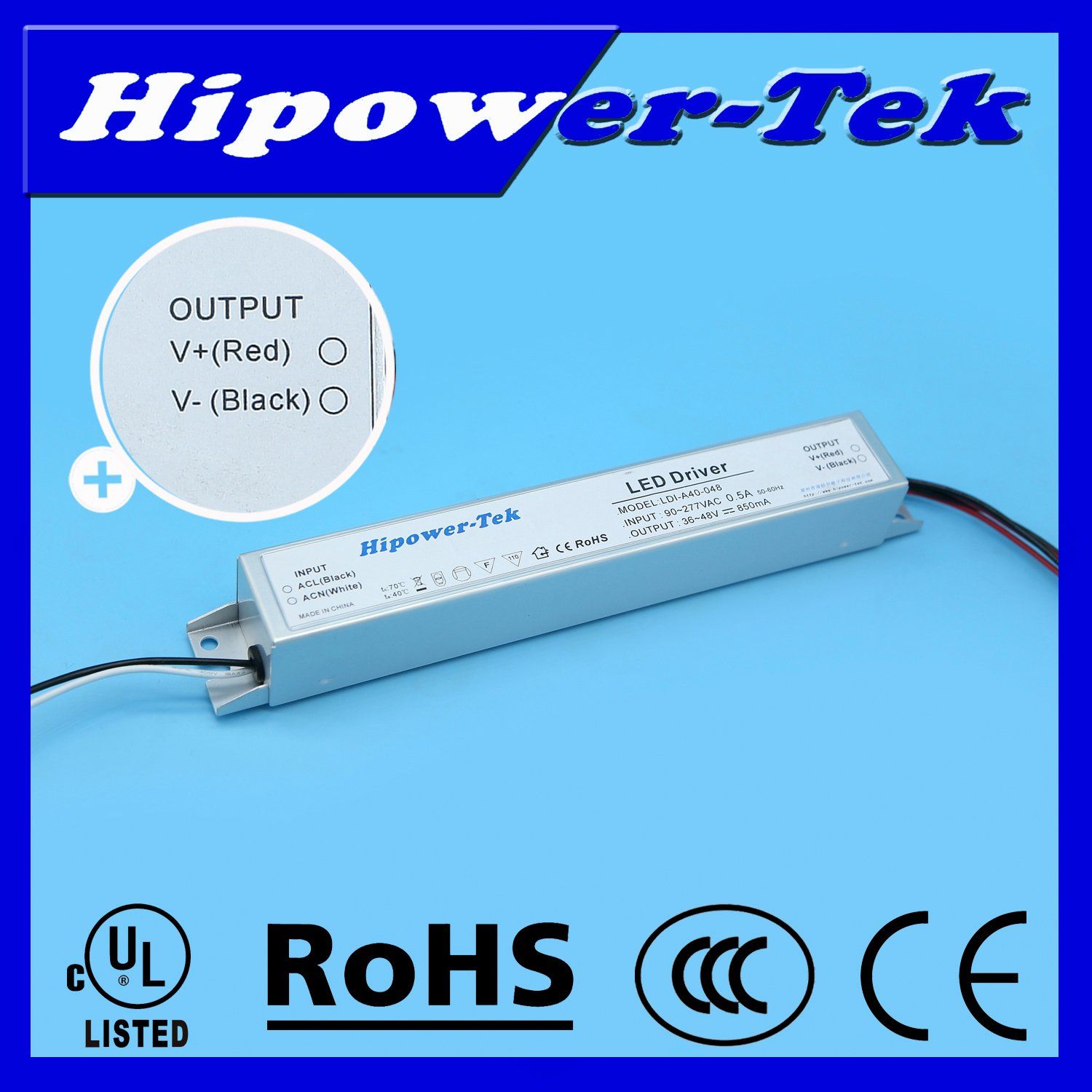 UL Listed 33W, 700mA, 48V Constant Current LED Driver with 0-10V Dimming