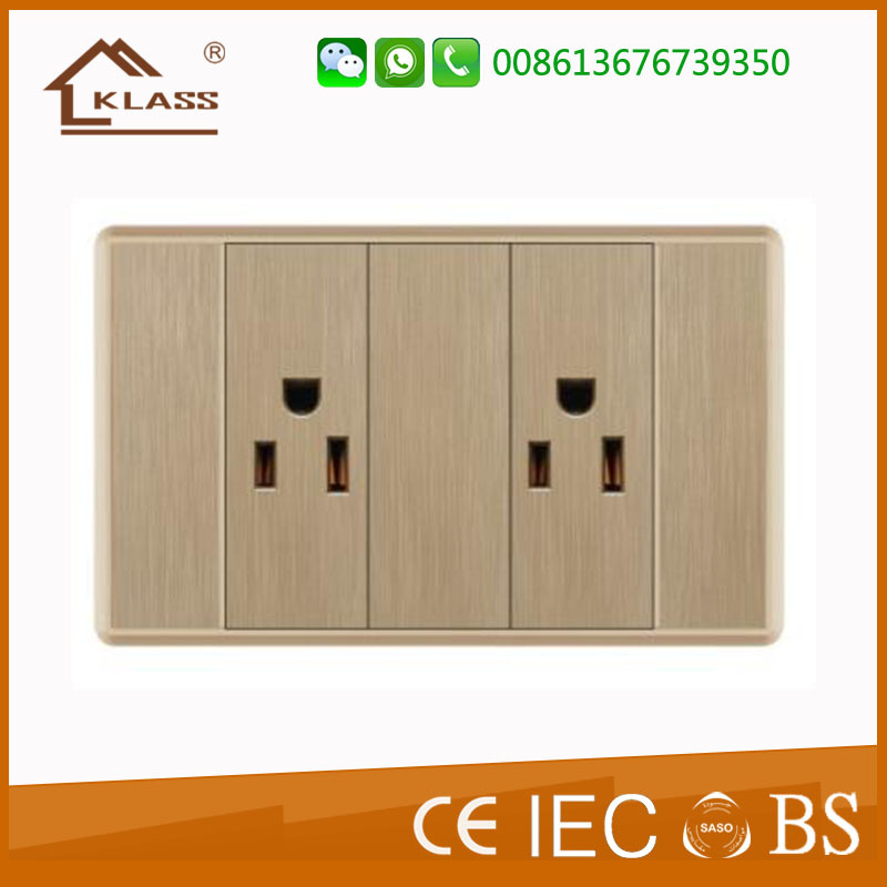 South American Standard Double 3pole Electrical Wall Sockets