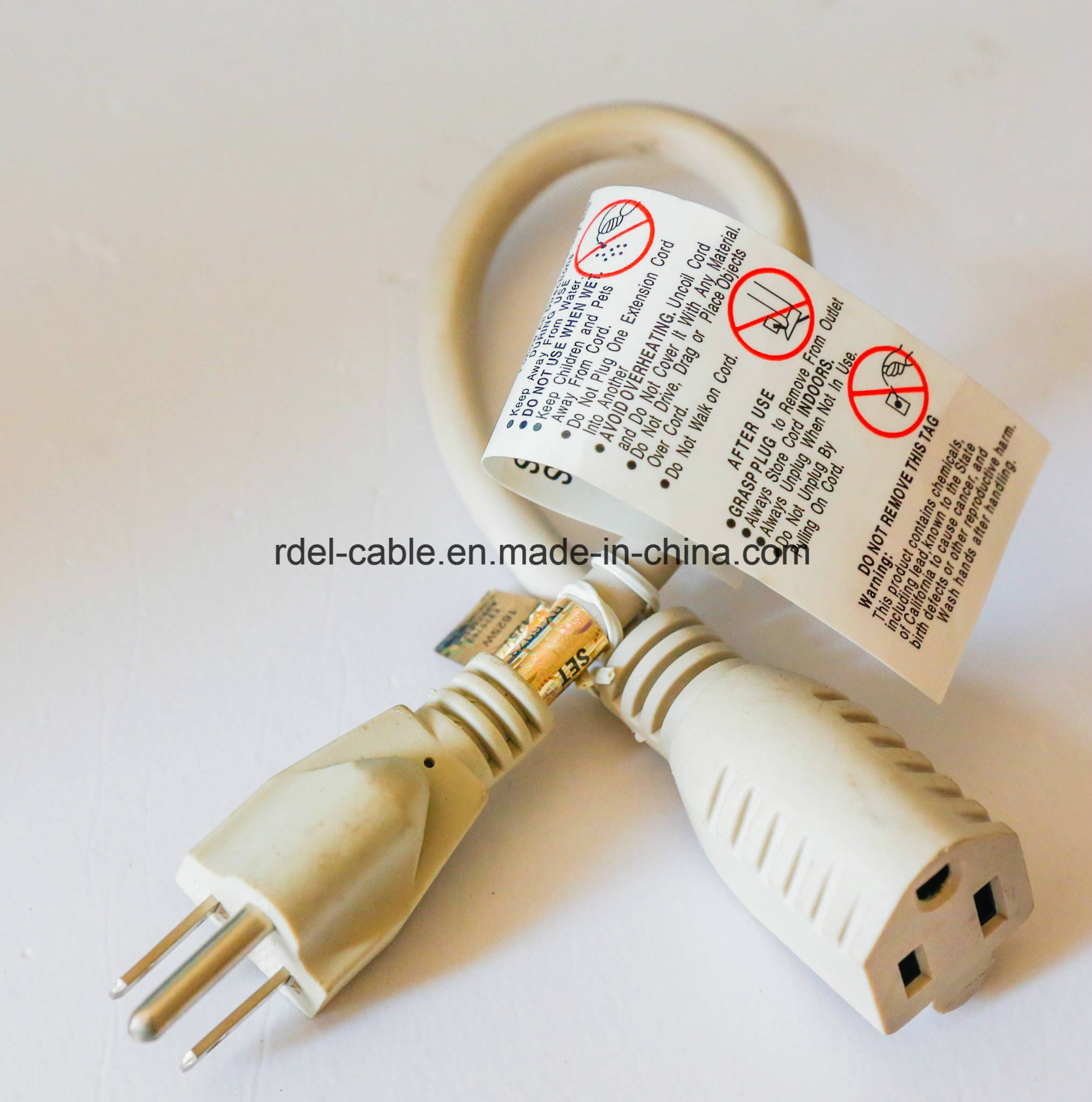 Fabric Power Extension Cord 15A 125V Plug Sjtw