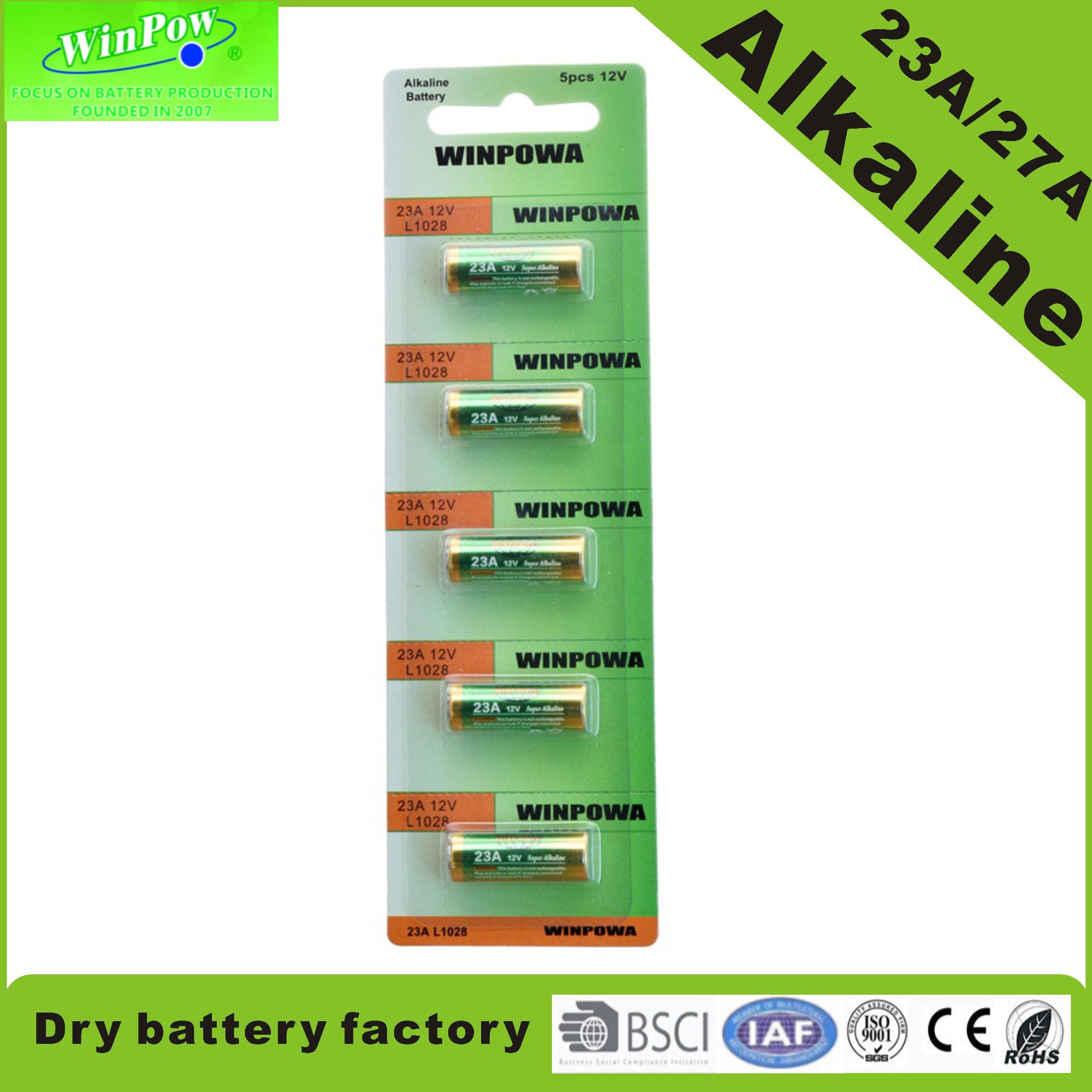 Mn21 Neutral Alkaline 12V 23A Battery
