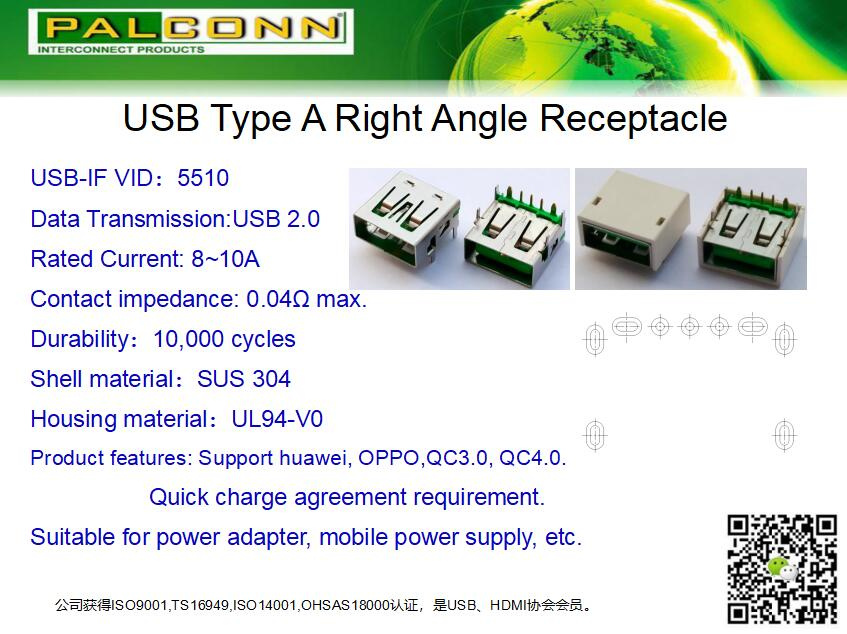 Large Current: 8A @250VAC, USB3.0af Connector, with Physical Switch Function. Apply to The Fast Charging Adapter. Support QC3.0, QC4.0