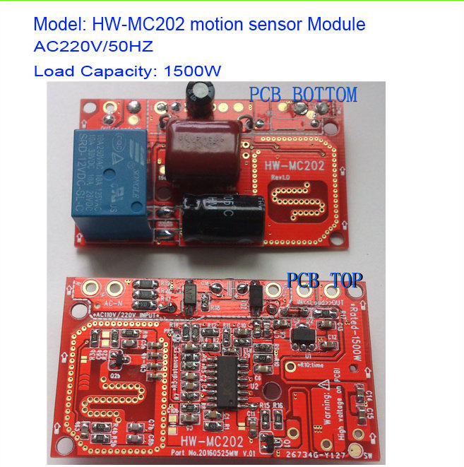 AC 220V 1500W Customized High Sensitivity Microwave Transceiver Sensor Module Motion Detector Module for Intelligent Systems Hw-Mc202