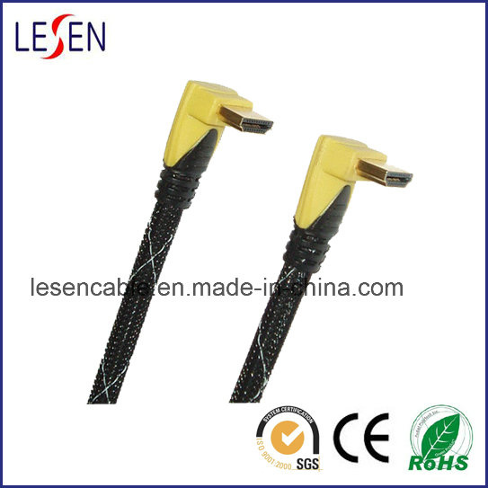 Right Angle HDMI Cable, 1.4V, 1080P, 3D