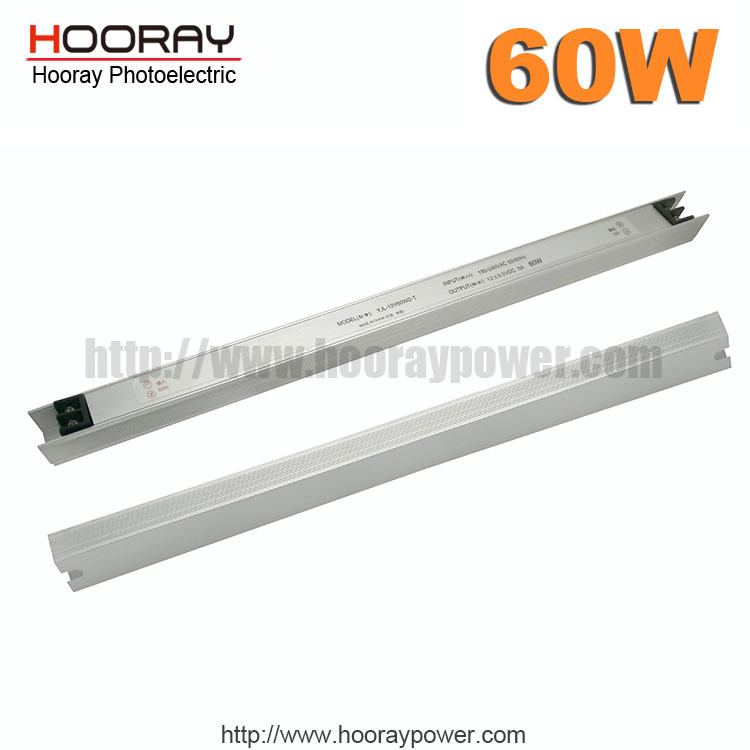 Ultra-Thin Light Box Power 24V 12V 5A LED Power Supply, Slim Switching Power Supply 220V AC to 12V5a DC Transformer 60W LED Driver Adapter