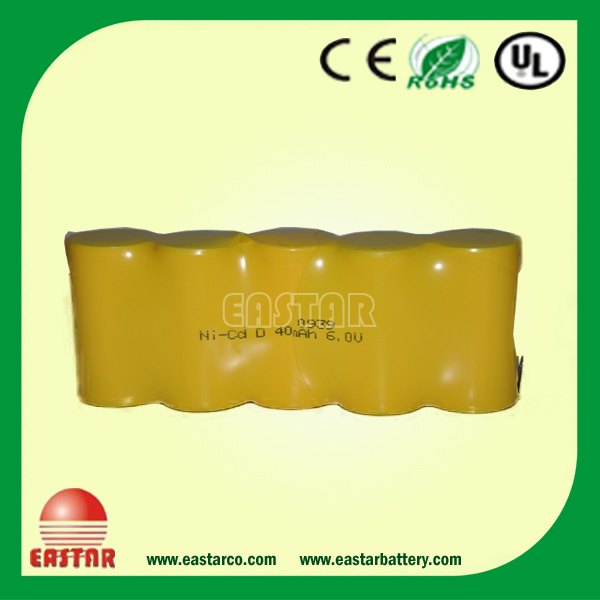 Ni-CD Battery D4000mAh 6.0V, High Temperature Battery for Emergency Lightings
