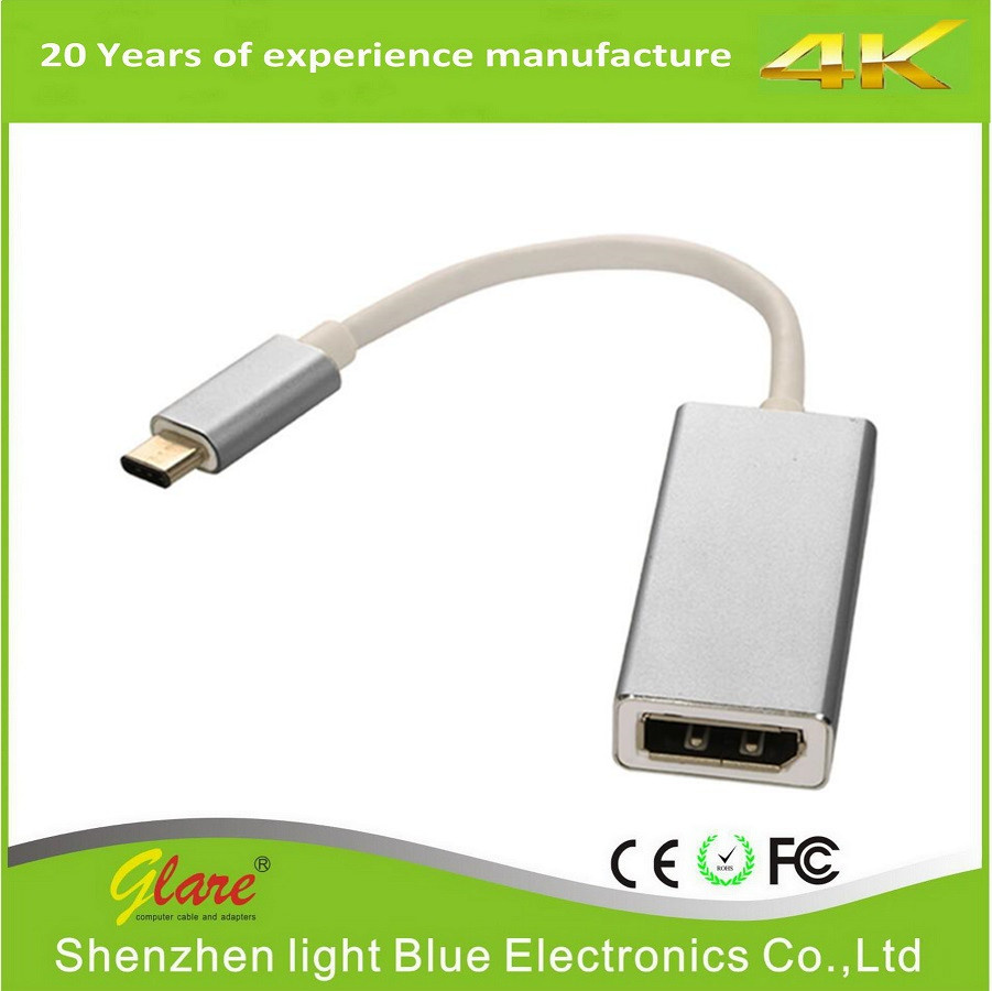 USB 3.1 to Dp Displayport Adapter Cable with Aluminium