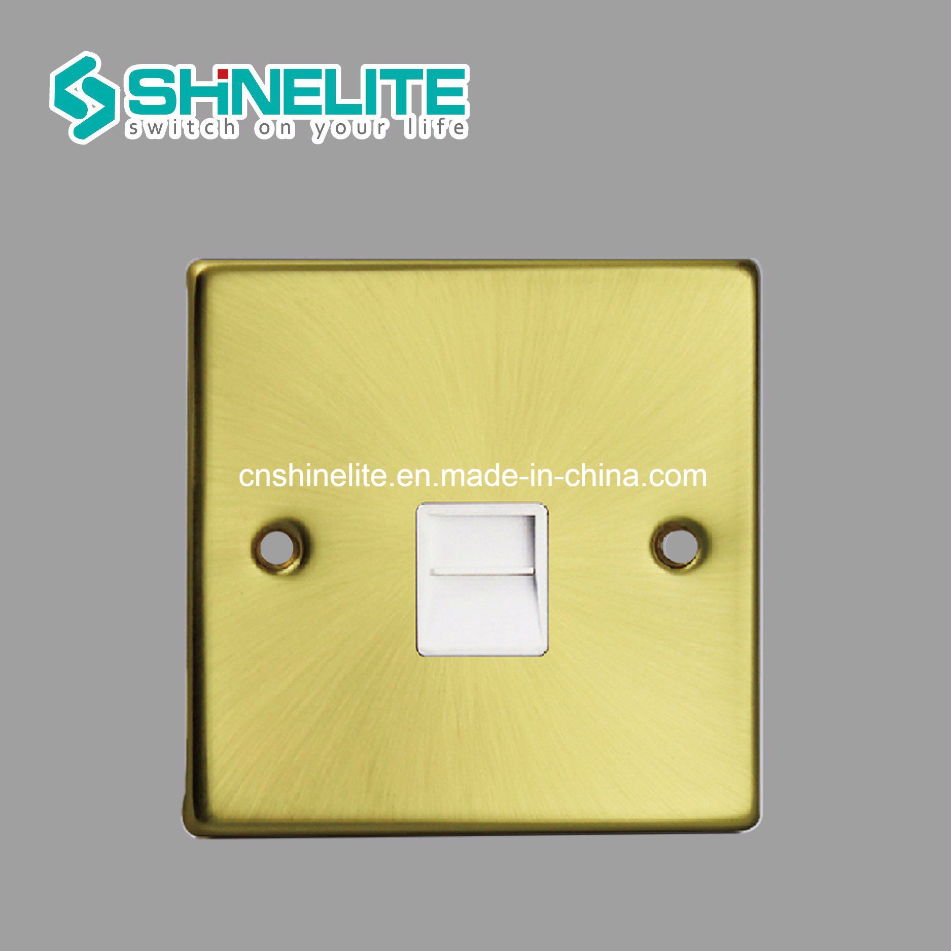 Stainless Steel 1 Gang Telephone Socket with Ce