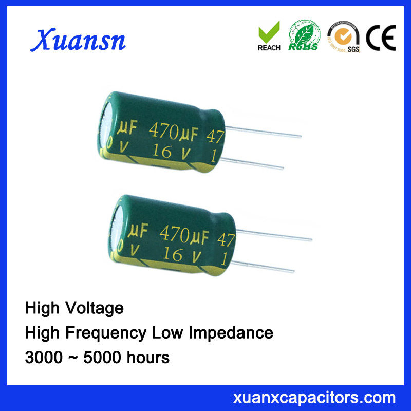 Hot Sale 16V 470UF Low Voltage High Frequency Radial Capacitor