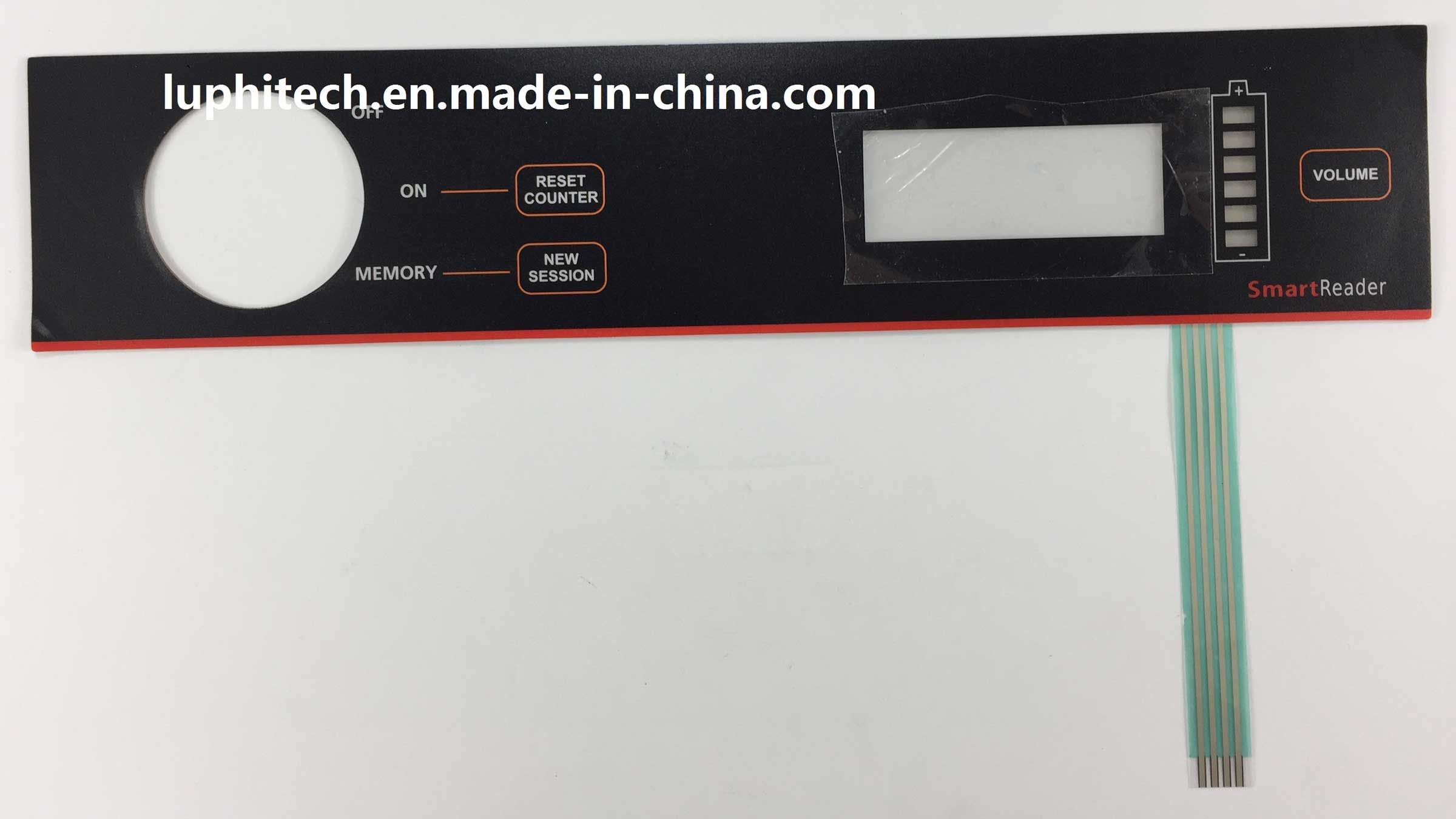LED Backlighting LCD Window Silver Contact Points Waterproof Membrane Switch