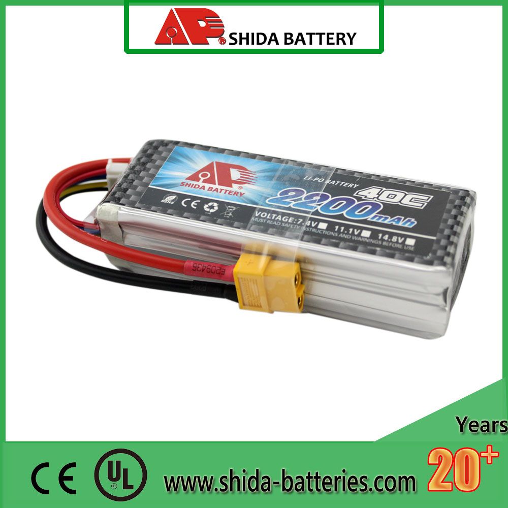 2200mAh 11.1V 40c Lithium Polymer Battery for Fpv Drone Uav