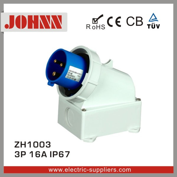 IP67 3p 16A High End Type Surface Mounted Industrial Plug