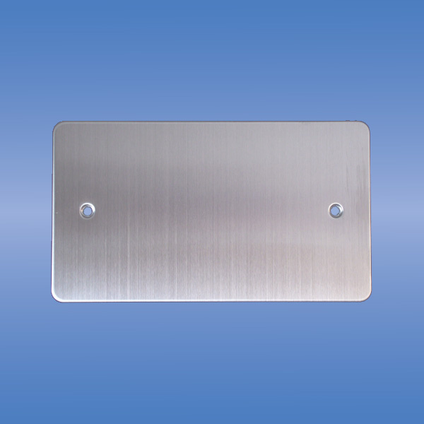 Double Blank Plate, Flat Brushed Chrome