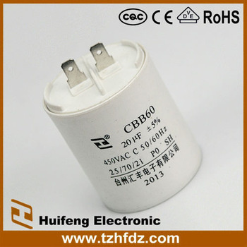 Cbb60 AC Motor Run Capacitor with CQC, Ce, VDE, RoHS