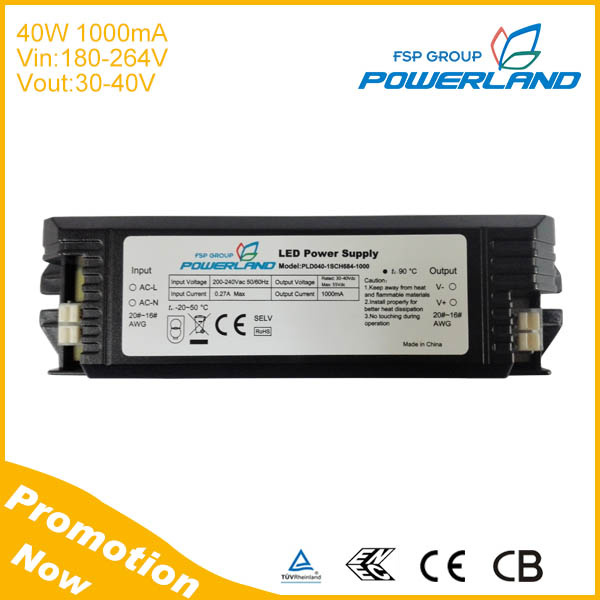 TUV SAA Approval 40W 1000mA Constant Current LED Driver