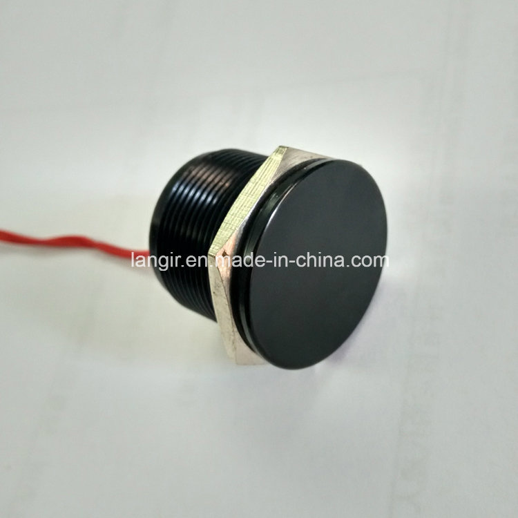 25mm IP68 Waterproof Momentary Black Piezo Switch