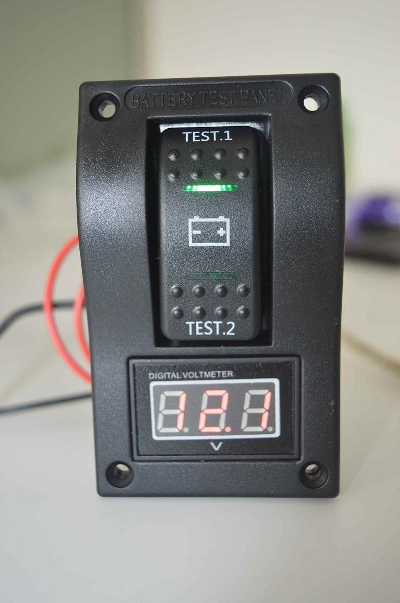 Digital Battery Voltmeter Test Panel Rocker Switch Dpdt on-off-on -Marine Boat