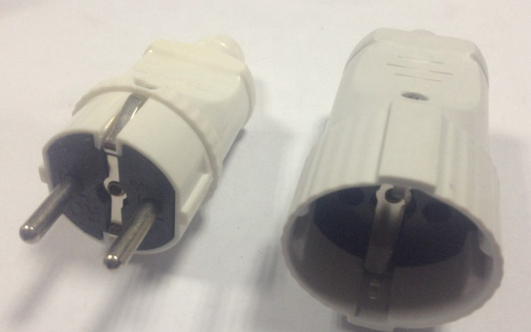 2 Round Pins Socket Adapter Adaptor ABS Plug (Y039)