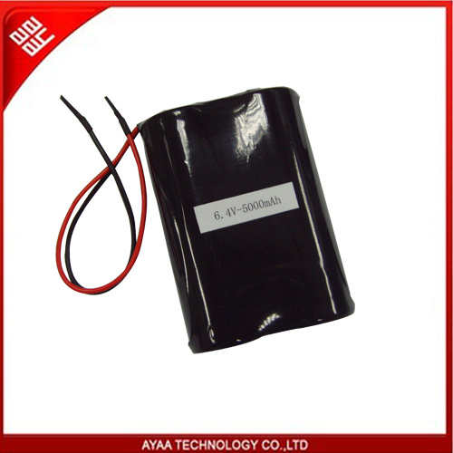 Recargeable LiFePO4 Battery Pack 6.4V/5ah with PCM 3A