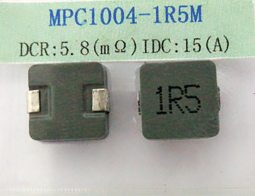 Power Inductor, 1.5uh 20%, Temperature Rise Current: 15A, Dcr= 5.8mΩ Size: 10*10*4.0mm